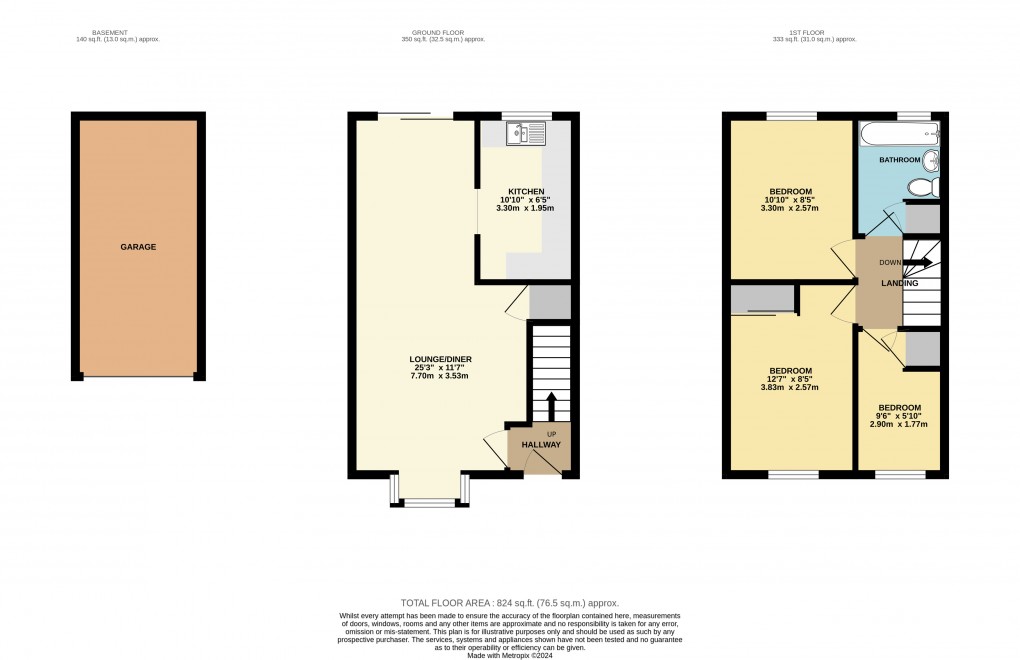 Floorplan for Houghton Conquest, Bedfordshire