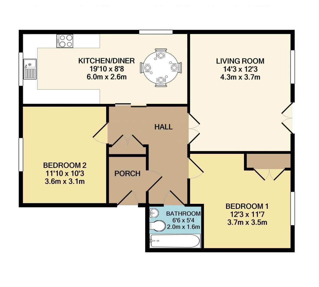 Floorplan for Moor Pond Piece, Ampthill, Bedfordshire