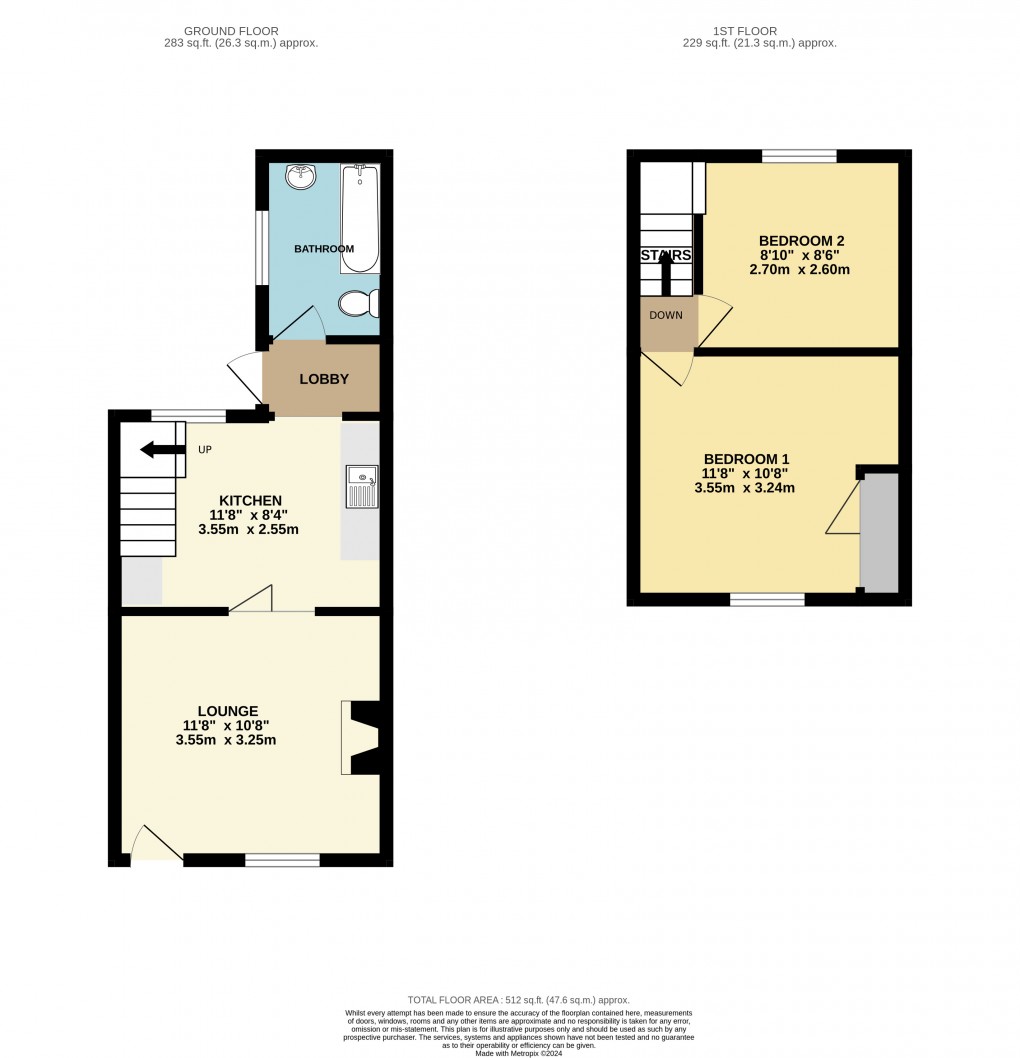 Floorplan for Marston Moretaine, Bedfordshire