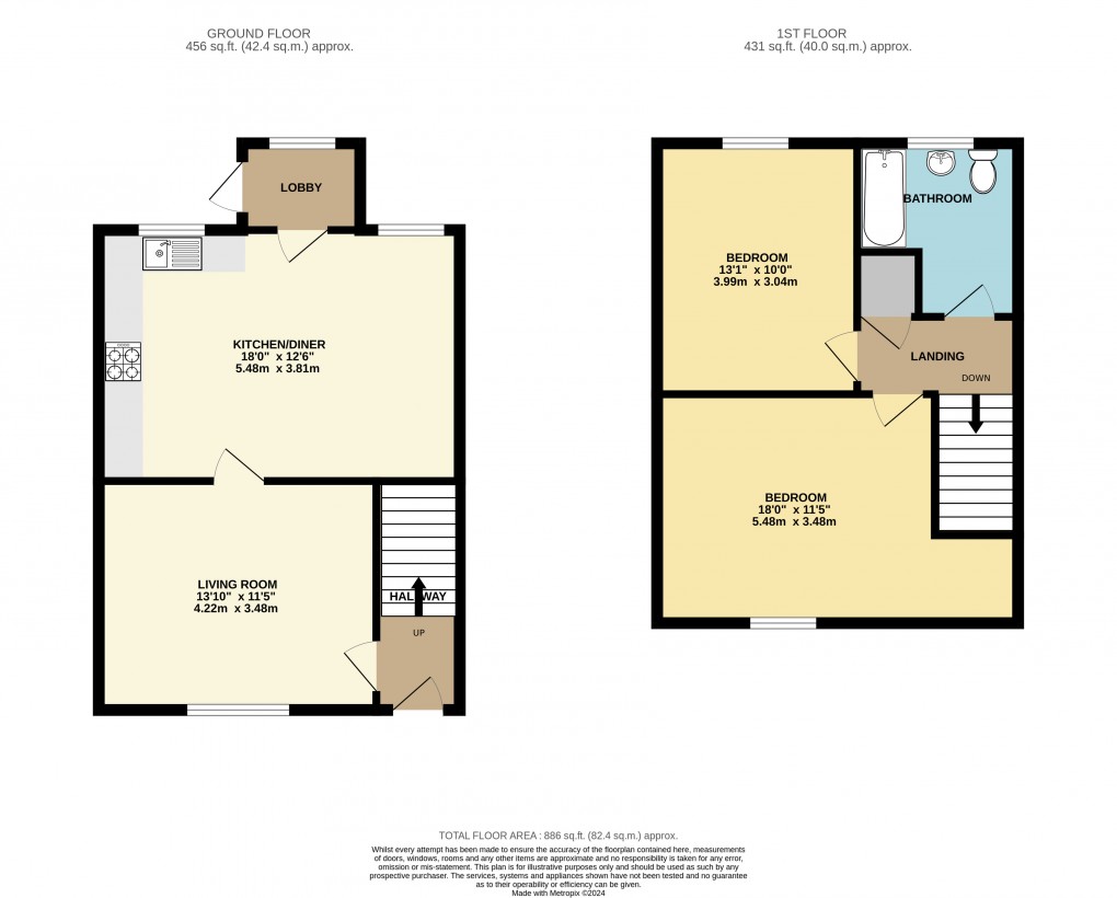 Floorplan for Toddington, Bedfordshire