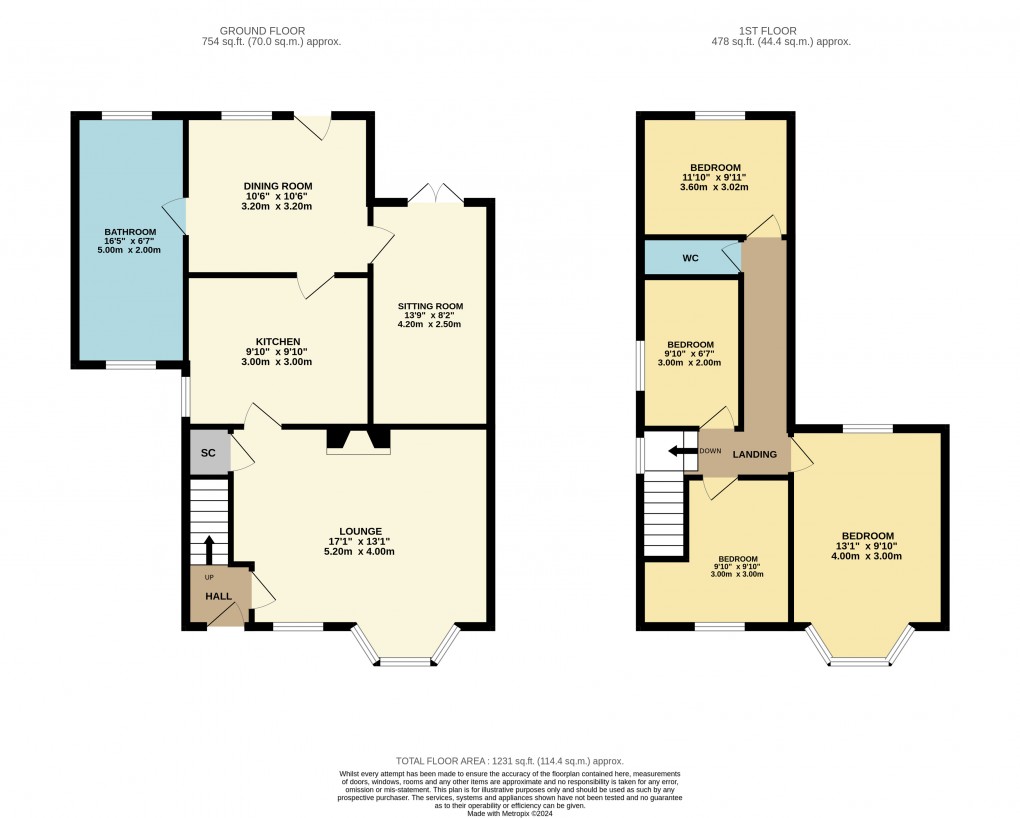 Floorplan for Brogborough, Bedfordshire