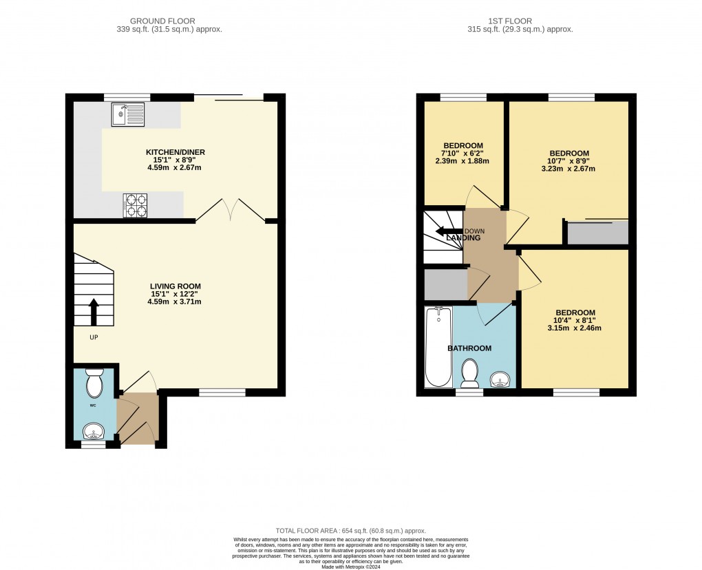 Floorplan for Marston Moretaine, Bedfordshire