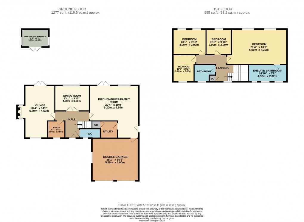 Floorplan for Houghton Conquest, Bedfordshire