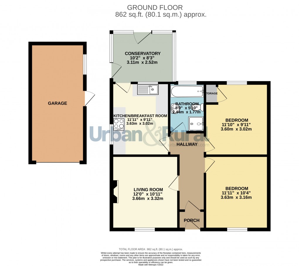 Floorplan for Kempston, Bedford, Bedfordshire