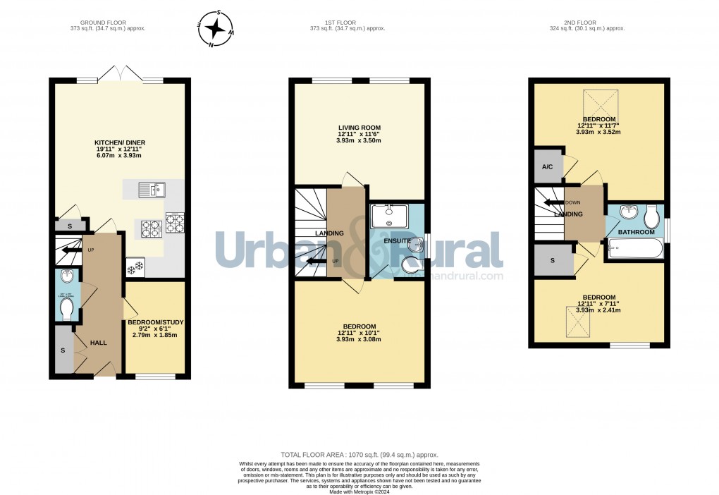 Floorplan for Kempston, Bedford, Bedfordshire