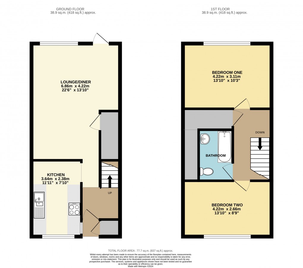 Floorplan for Bletchley, Bucks