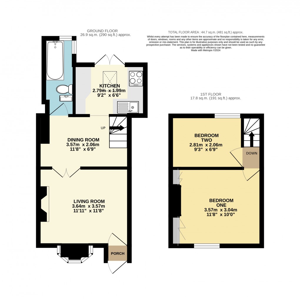 Floorplan for Totternhoe, Bedfordshire