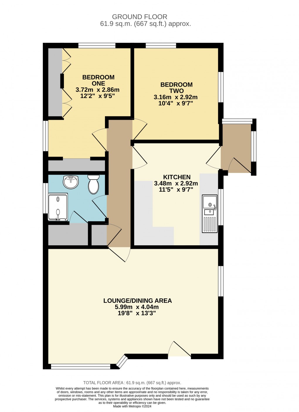 Floorplan for Brickhill Park Homes, Half Moon Lane, Bedfordshire