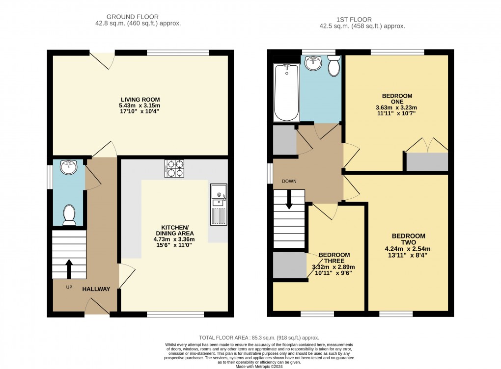 Floorplan for Caddington, Bedfordshire