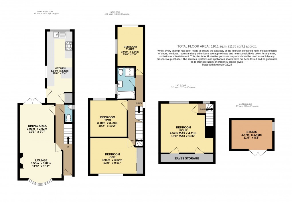 Floorplan for Dunstable, Bedfordshire