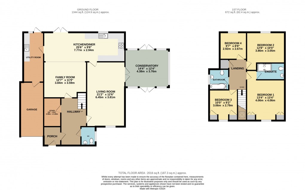 Floorplan for Barton-Le-Clay, Bedfordshire