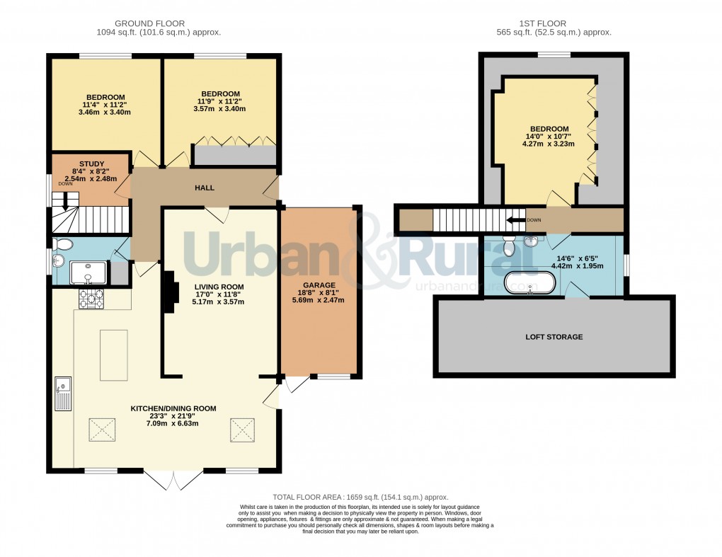 Floorplan for Pulloxhill, Bedfordshire