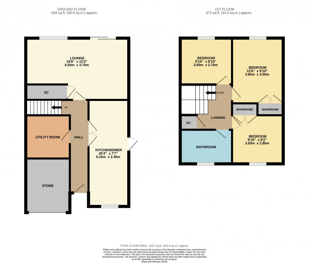 Floorplan for Flitwick, Bedfordshire