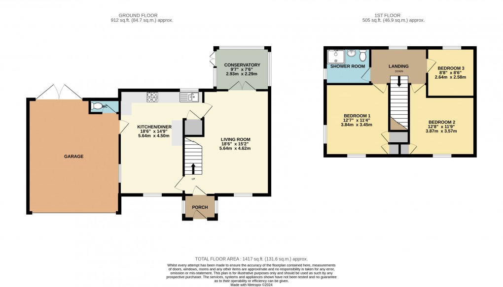 Floorplan for Flitwick, Bedfordshire