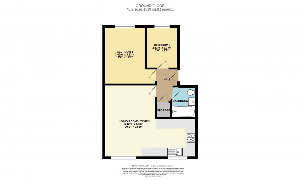 Floorplan for Dunstable, Bedfordshire