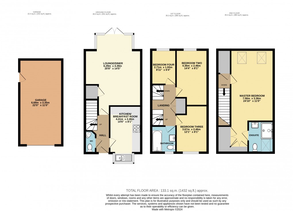 Floorplan for Dunstable, Bedfordshire