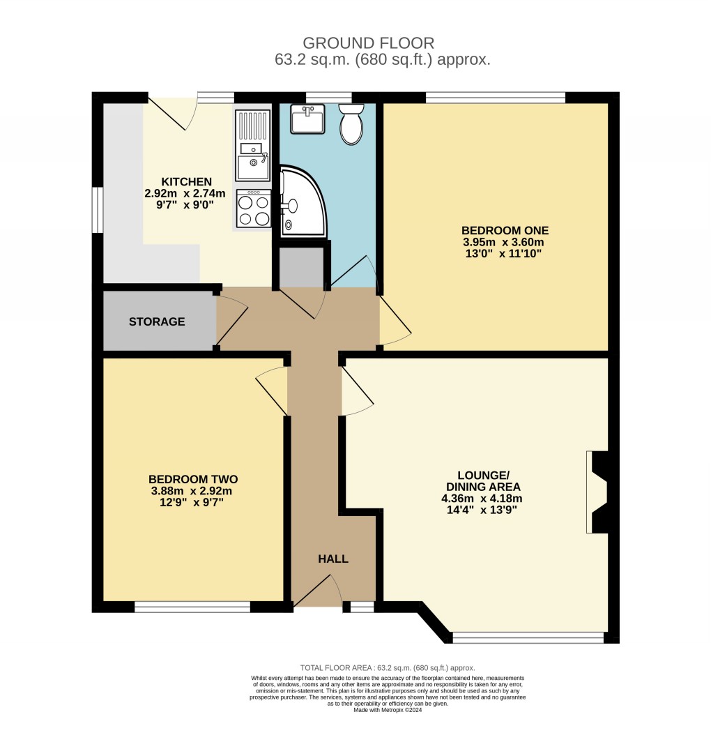 Floorplan for Dunstable, Bedfordshire