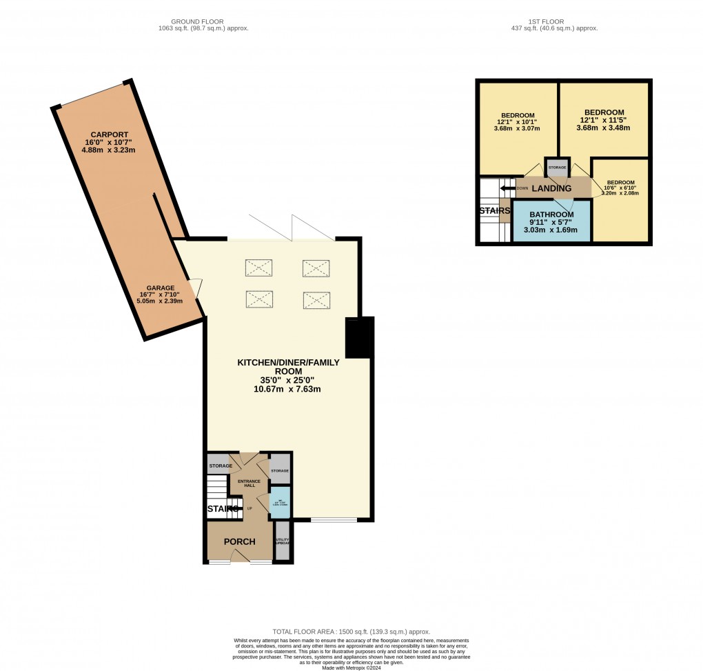 Floorplan for Houghton Regis, Dunstable, Bedfordshire