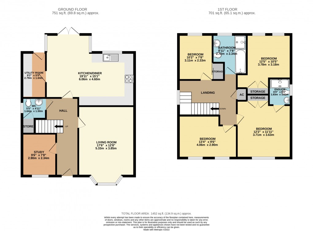 Floorplan for Fairfields, Buckinghamshire