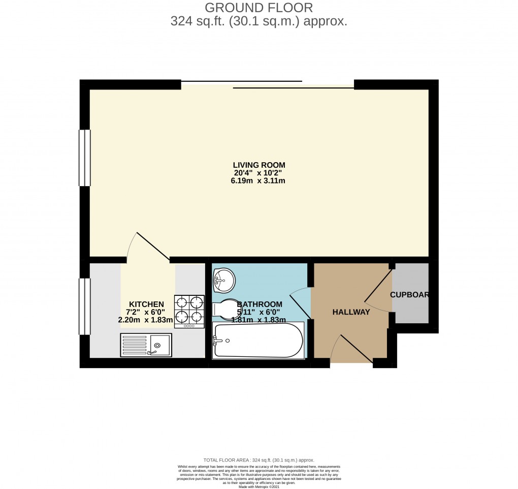 Floorplan for Walnut Tree, Milton Keynes, Buckinghamshire