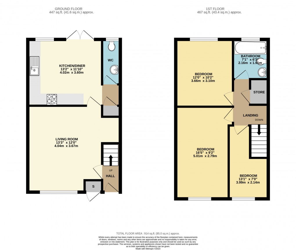 Floorplan for Netherfield, Milton Keynes, Buckinghamshire