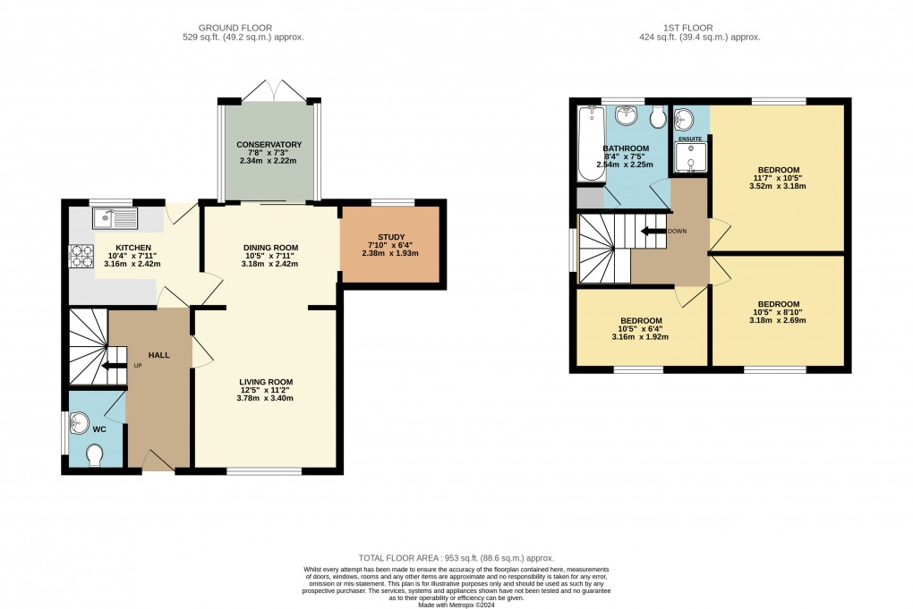 Floorplan for Willen, Milton Keynes, Buckinghamshire