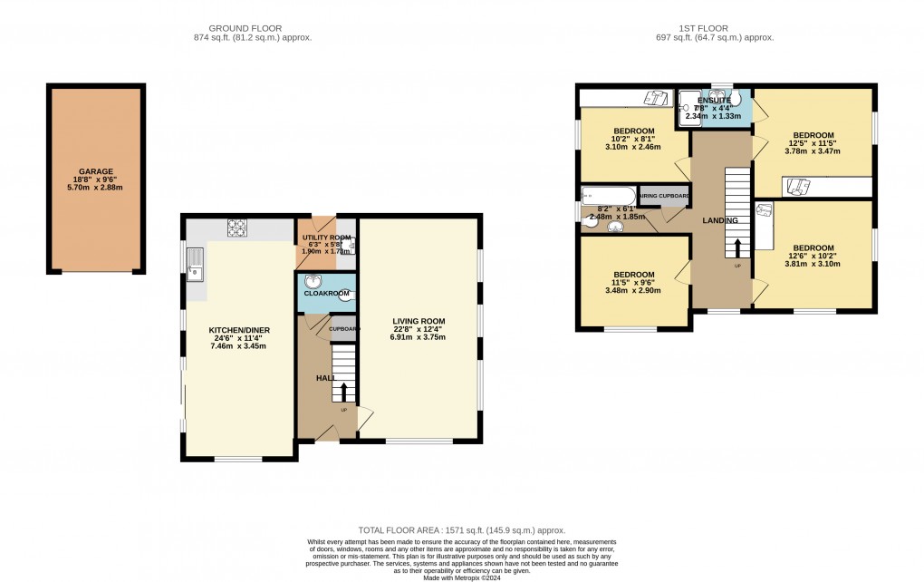 Floorplan for Caddington, Luton, Bedfordshire