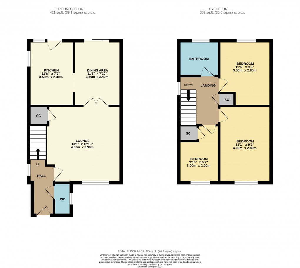 Floorplan for Toddington, Bedfordshire